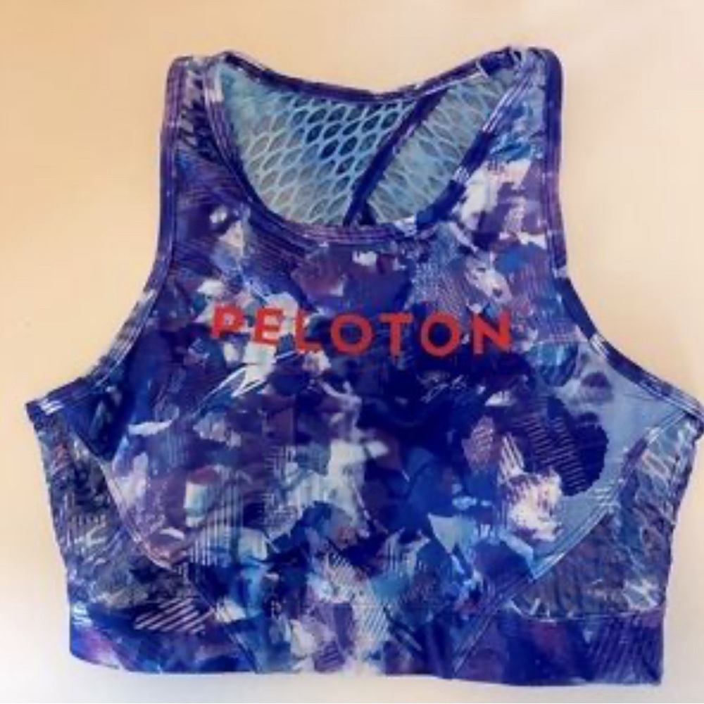 Peloton With Purple Blue Sports Bra | Medium